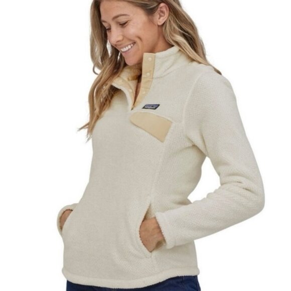 Patagonia Tops - Patagonia Re-Tool Snap-T Fleece Pullover Cream Raw Linen Size L
